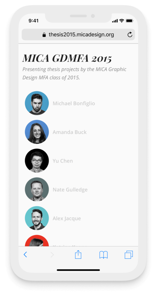 Photo of Home on the mobile website for GDMFA 2015