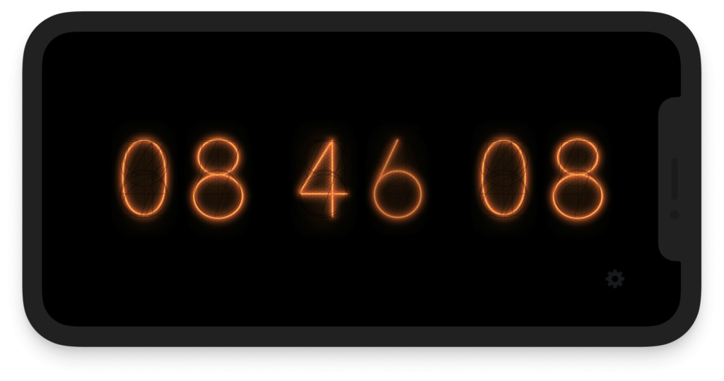 Photos of the app TubeClock on an iPhone