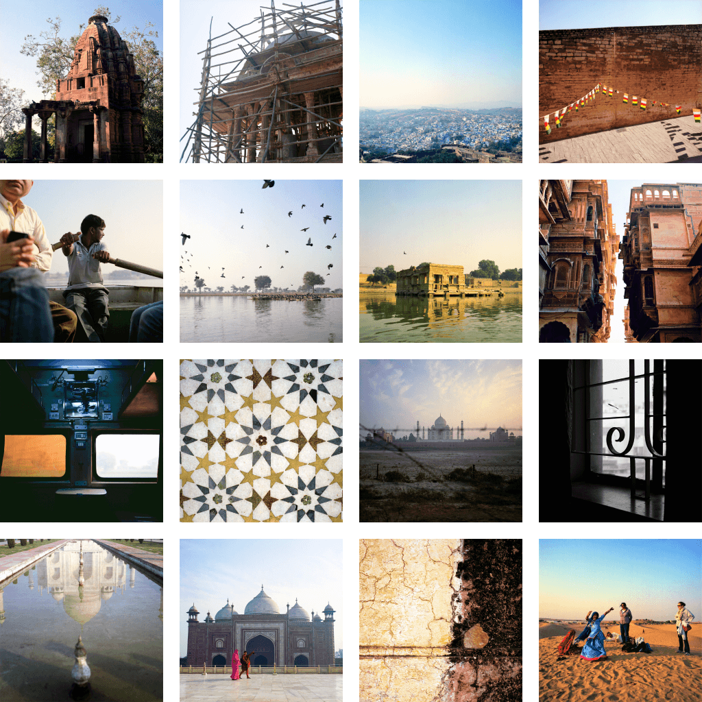 Array of medium format film photos included in the Average India photo